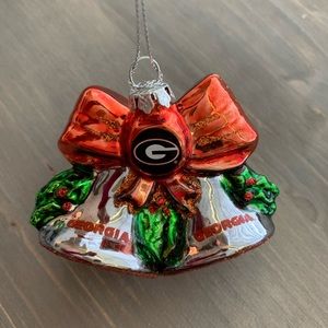 Georgia Collegiate Blown Glass Christmas Ornament